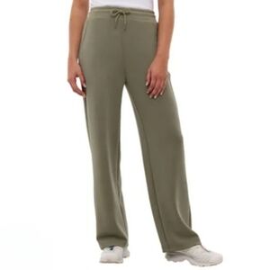 New! Bench Joggers Women's Size Medium Green Pull On Wide Leg Pant Sueded Jogger